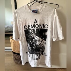 Online ceramics Talk To Me “Demonic Nightmare” White Short Sleeve Tshirt | A24 /